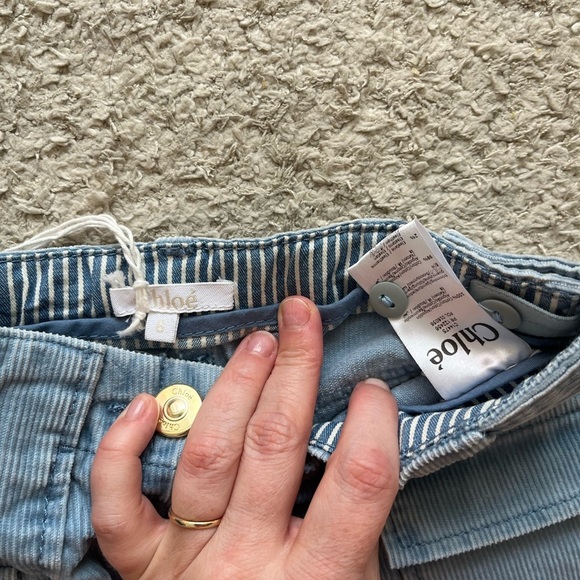 Chloé Girls Blue Corduroy Shorts - Picture 3 of 3